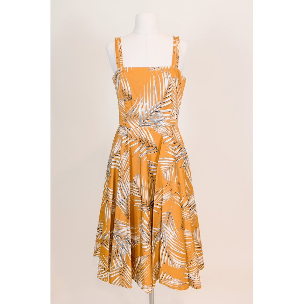Marigold Palm Print Dress